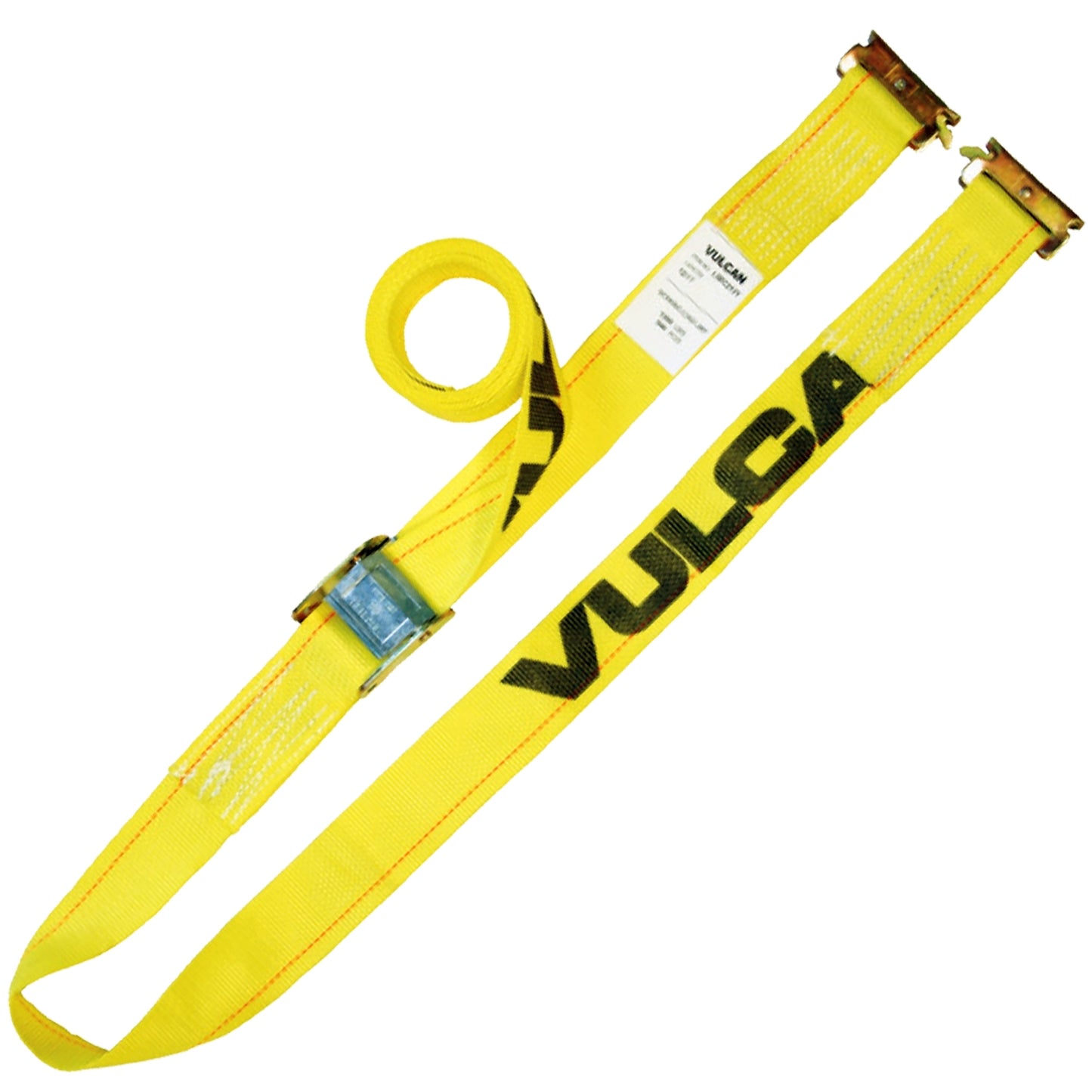 VULCAN Logistic Strap For E Track - Cam Buckle - 12 Foot - 6 Pack - Classic Yellow - 833 Pound Safe Working Load