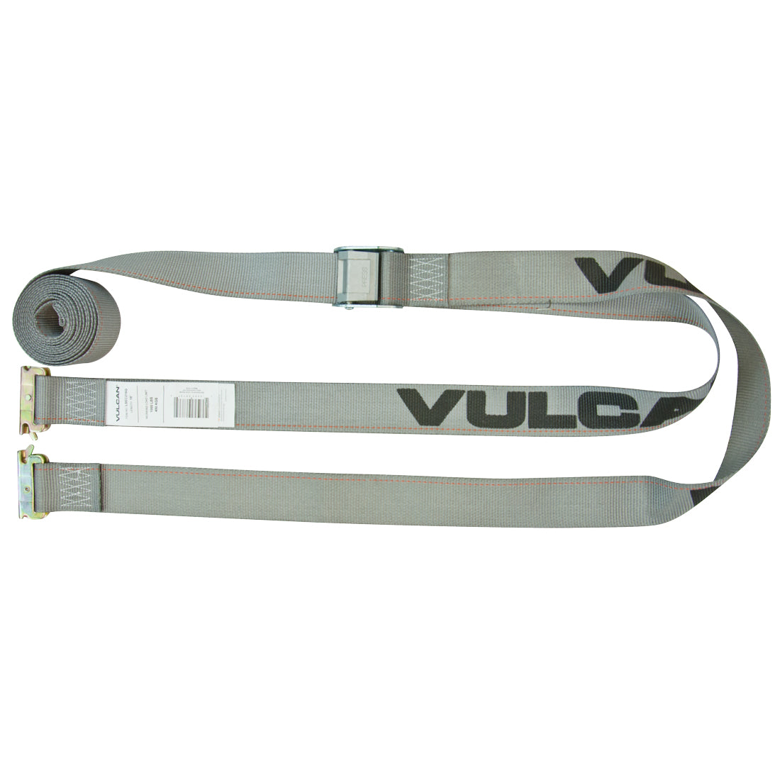 VULCAN Logistic Strap For E Track - Cam Buckle - 16 Foot - 6 Pack - Gray - 833 Pound Safe Working Load