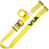 VULCAN Logistic Strap For E Track - Ratchet Style - 12 Foot - 6 Pack - Classic Yellow - 1,333 Pound Safe Working Load