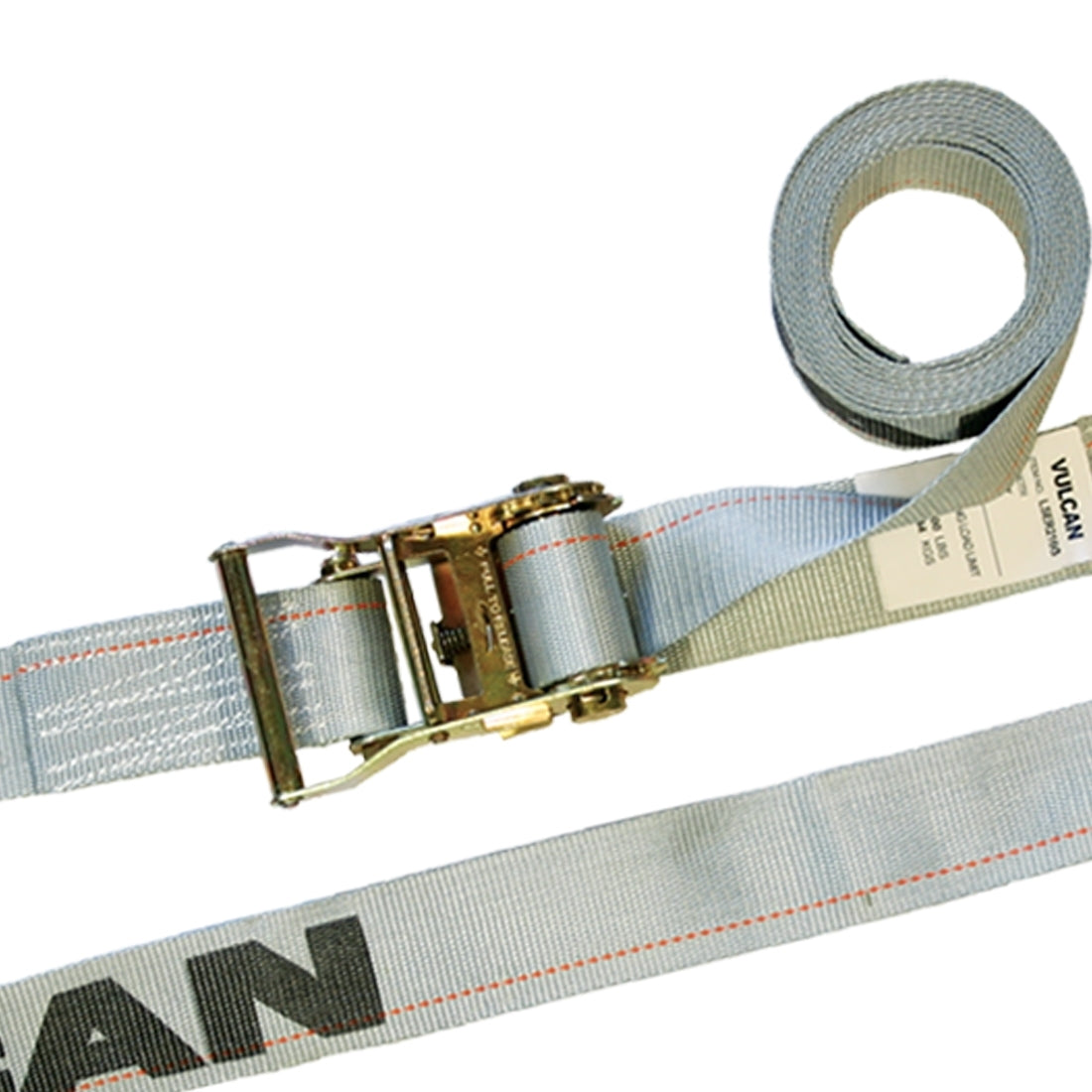 VULCAN Logistic Strap For E Track - Ratchet Style - 16 Foot - 6 Pack - Gray - 1,333 Pound Safe Working Load