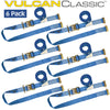 VULCAN Logistic Strap For E Track - Ratchet Style - 20 Foot - 6 Pack - Blue - 1,333 Pound Safe Working Load