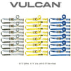 VULCAN Ratchet Style E-Track Interior Van Logistic Strap 18 Piece Combo Pack