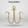 VULCAN Towing Chain Bridle - 8 Inch J Hooks - Alloy T Hooks - Grade 70 Chain - 40 Inches - 4,700 Pound Safe Working Load