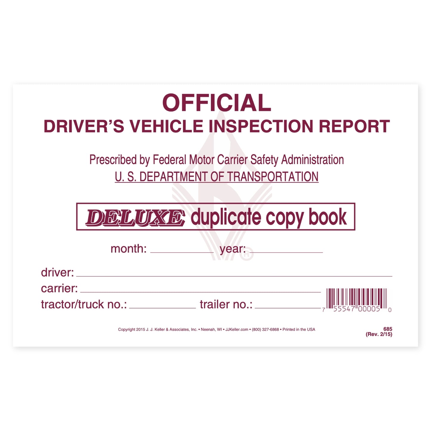 Driver Vehicle Inspection Report - Pack of 12 Books