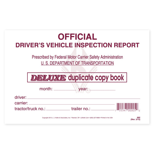 Driver Vehicle Inspection Report - Pack of 12 Books