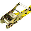 VULCAN Ratchet Strap with Flat Hooks - 2 Inch x 30 Foot - Classic Yellow - 3,300 Pound Safe Working Load