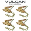 VULCAN Ratchet Buckle - 2 Inch Wide Handle with Chain Tail - 3,300 Pound Safe Working Load