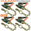 VULCAN Ratchet Buckle - Chain Anchor - 2 Inch Handle - PROSeries - 4 Pack - 3,300 Pound Safe Working Load