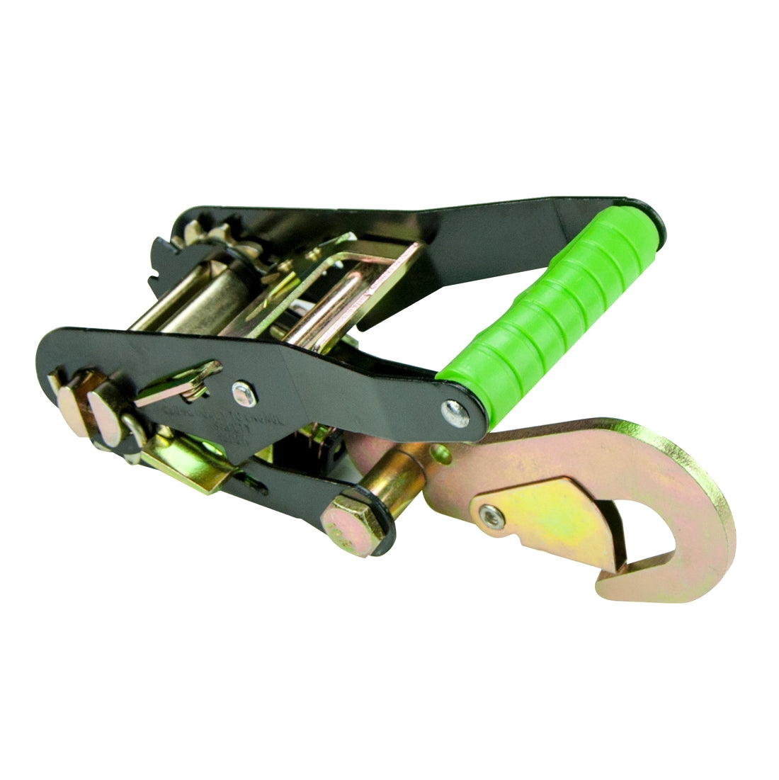 VULCAN Ratchet Buckle - Snap Hook - 2 Inch Wide Handle - High-Viz - 4 Pack - 3,300 Pound Safe Working Load