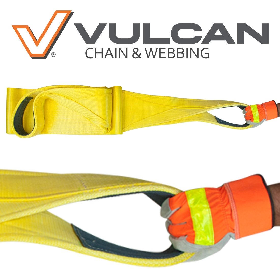 VULCAN Vehicle Recovery Straps - 12 Inch - Heavy-Duty