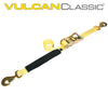 VULCAN Car Tie Down with Flat Snap Hook Ratchet - Snap Hook - 72 Inch - 3,300 Pound Safe Working Load