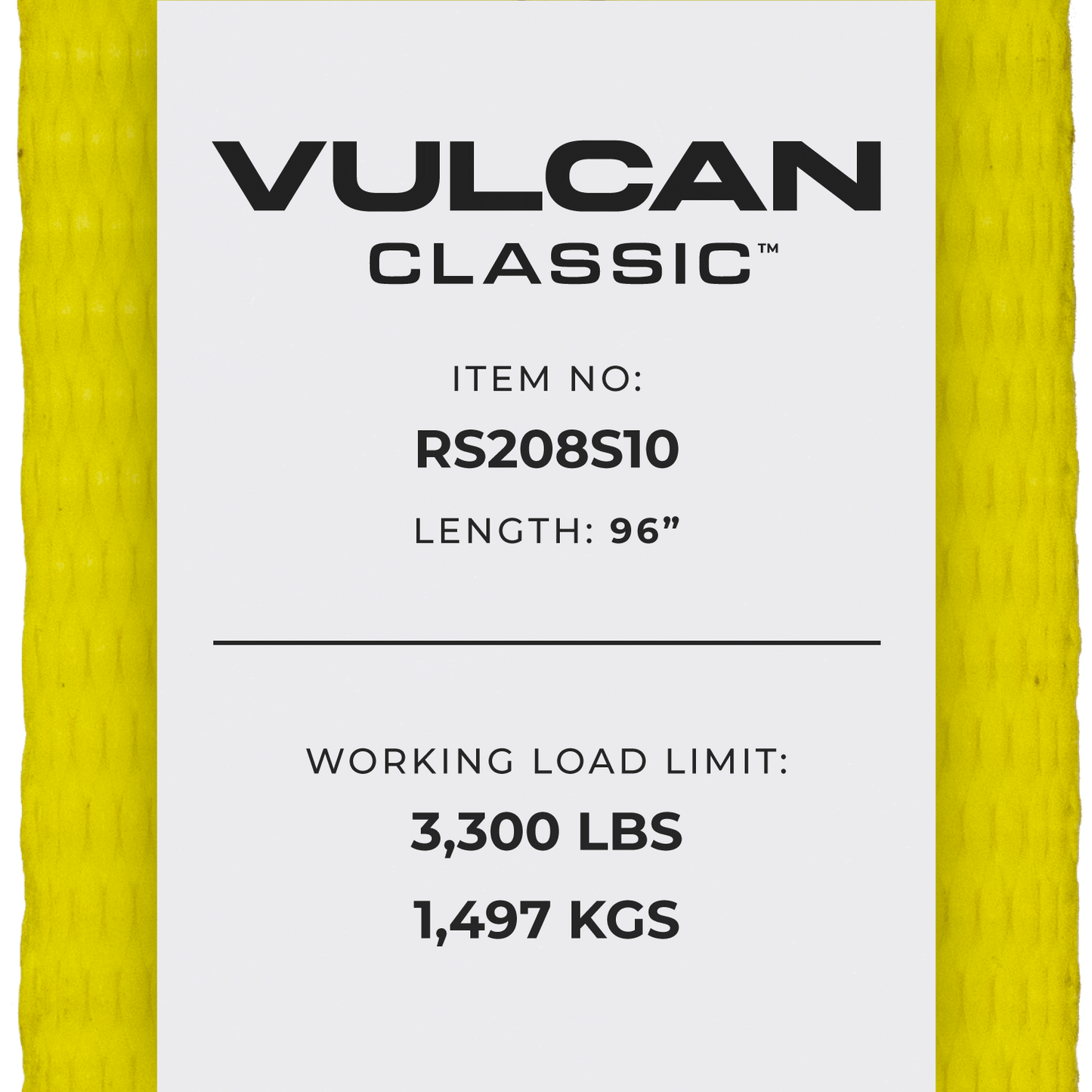 VULCAN Snap Hook Car Tie Down With Flat Snap Hook Ratchet - 96 Inch - 3,300 Pound Safe Working Load