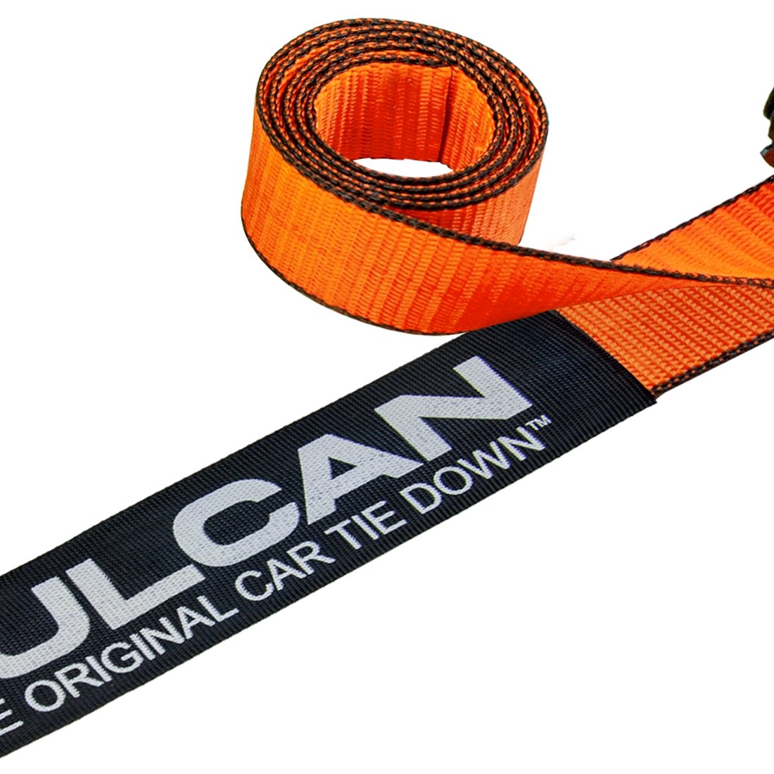 VULCAN Car Tie Down with Flat Snap Hook Ratchet - Snap Hook - 2 Inch x 96 Inch - 2 Pack - PROSeries - 3,300 Pound Safe Working Load