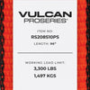 VULCAN Snap Hook Car Tie Down With Flat Snap Hook Ratchet - 96 Inch - 3,300 Pound Safe Working Load