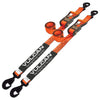 VULCAN Snap Hook Car Tie Down With Flat Snap Hook Ratchet - 96 Inch - 3,300 Pound Safe Working Load