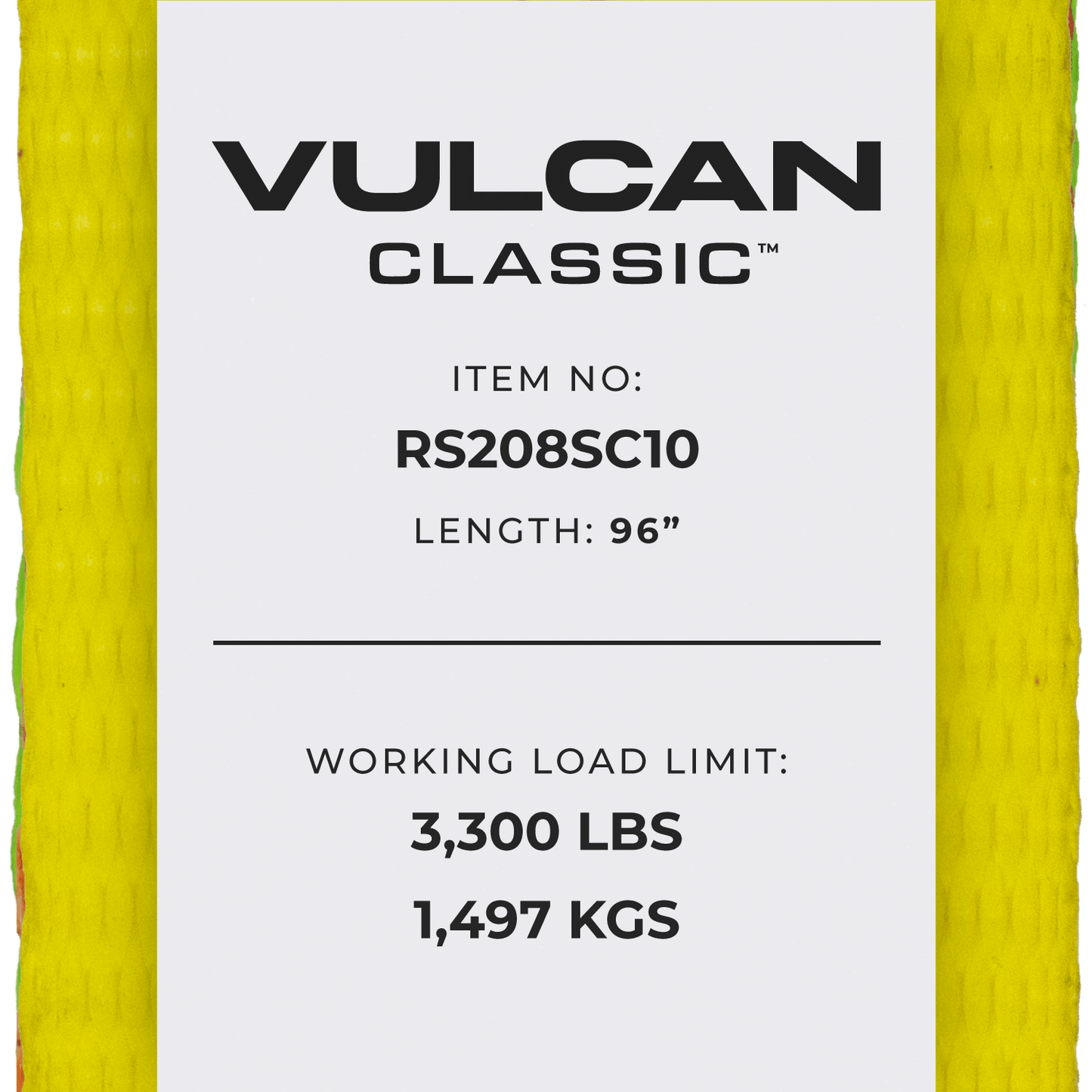 VULCAN Car Tie Down with Flat Chain Tail Ratchet - Snap Hook - 96 Inch - 3,300 Pound Safe Working Load