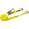 VULCAN Ratchet Strap with Flat Hooks - 2 Inch x 50 Foot - Classic Yellow - 3,300 Pound Safe Working Load