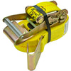 VULCAN Ratchet Strap with Flat Hooks - 2 Inch x 27 Foot - Classic Yellow - 3,300 Pound Safe Working Load