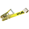 VULCAN Ratchet Strap with Flat Hooks - 2 Inch x 20 Foot - Classic Yellow - 3,300 Pound Safe Working Load