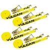 VULCAN Ratchet Strap with Wire Hooks - 2 Inch - 3,300 Pound Safe Working Load