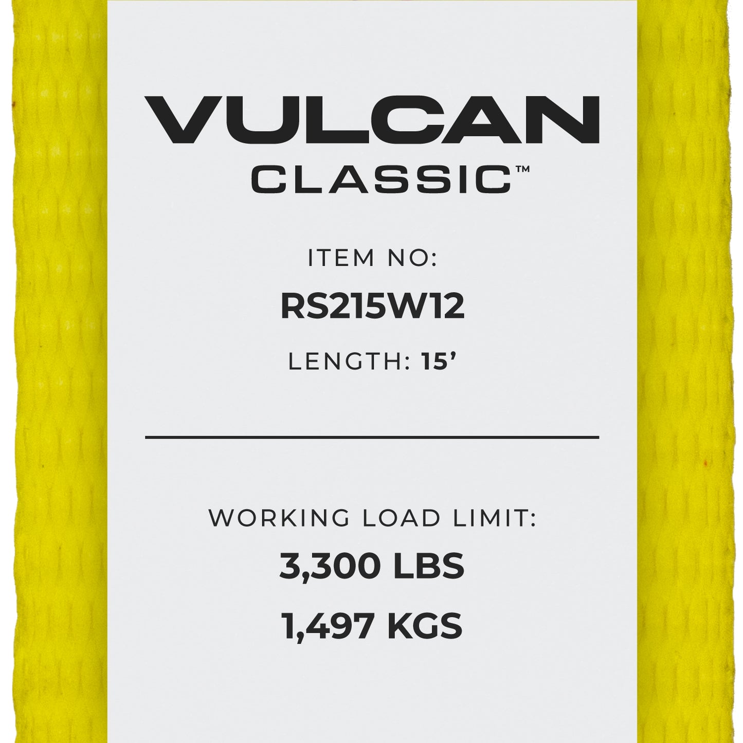 VULCAN Ratchet Straps with Wire J Hooks - 2 Inch x 15 Foot - 4 Pack - Classic Yellow - 3,300 Pound Safe Working Load