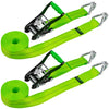 VULCAN Ratchet Strap with Wire Hooks - 2 Inch - 3,300 Pound Safe Working Load