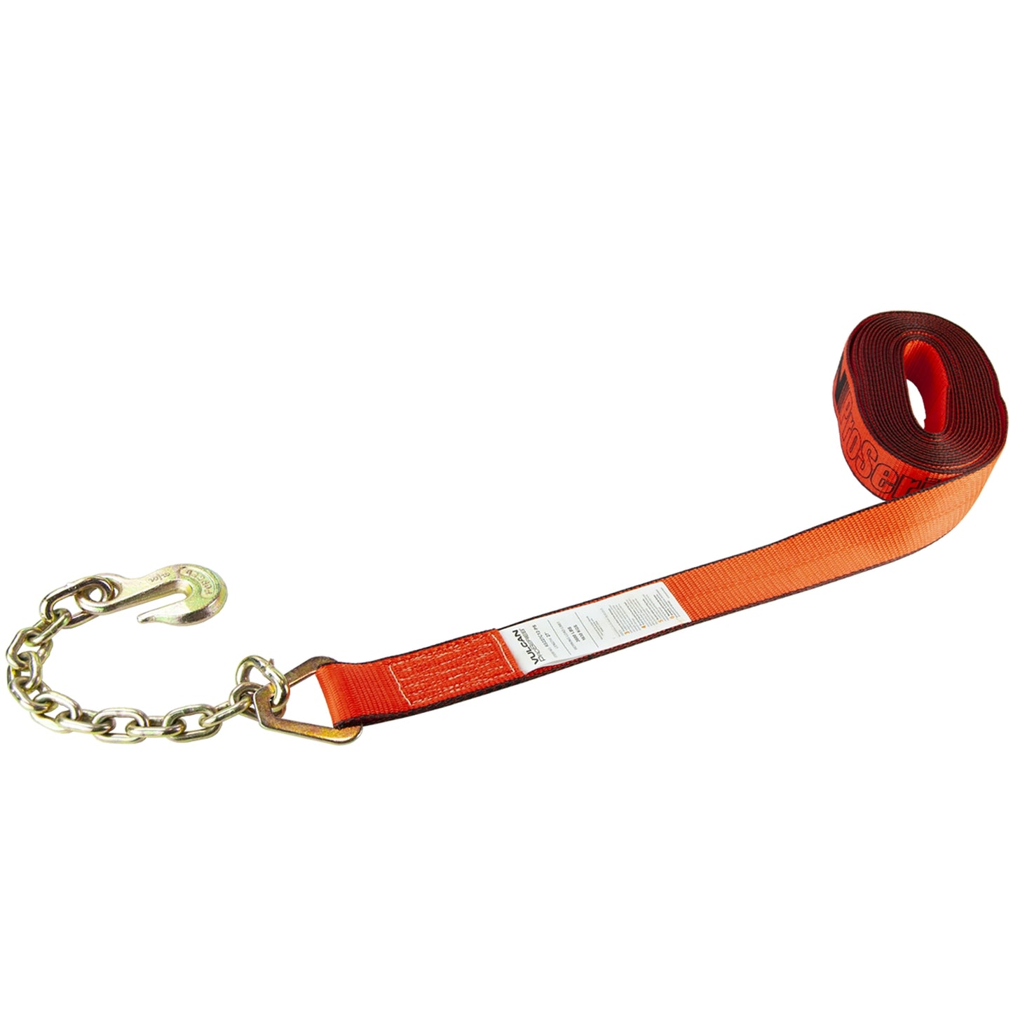 VULCAN Ratchet Strap with Chain Anchors - 2 Inch x 27 Foot - 2 Pack - PROSeries - 3,600 Pound Safe Working Load