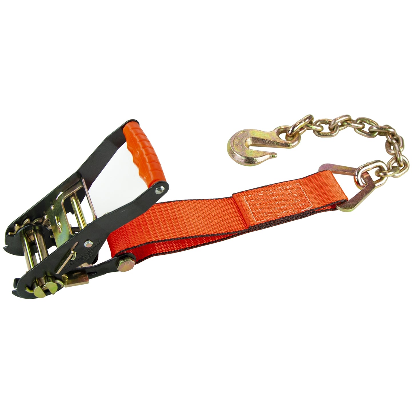 VULCAN Ratchet Strap with Chain Anchors - 2 Inch x 27 Foot - 2 Pack - PROSeries - 3,600 Pound Safe Working Load