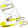 VULCAN Ratchet Strap with Chain Anchors - Classic Yellow - 2 Inch x 27 Foot - Pallet - 20 Cases of 3 - 3,600 Pound Safe Working Load