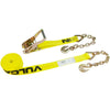 VULCAN Ratchet Strap with Chain Anchors - 2 Pack - Classic Yellow - 2 Inch x 27 Foot - 3,600 Pound Safe Working Load