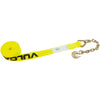 VULCAN Ratchet Strap with Chain Anchors - Classic Yellow - 2 Inch x 27 Foot - 3,600 Pound Safe Working Load