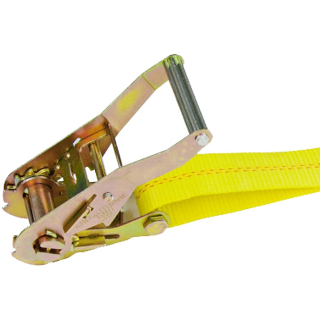 VULCAN Ratchet Strap with Chain Anchors - Classic Yellow - 2 Inch x 27 Foot - 3,600 Pound Safe Working Load