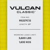 VULCAN Ratchet Strap with Chain Anchors - Classic Yellow - 2 Inch x 27 Foot - Case of 3 - 3,600 Pound Safe Working Load