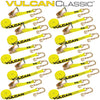 VULCAN Ratchet Strap with Chain Anchors - 2 Inch x 30 Foot, 10 Pack - Classic Yellow - 3,600 Pound Safe Working Load