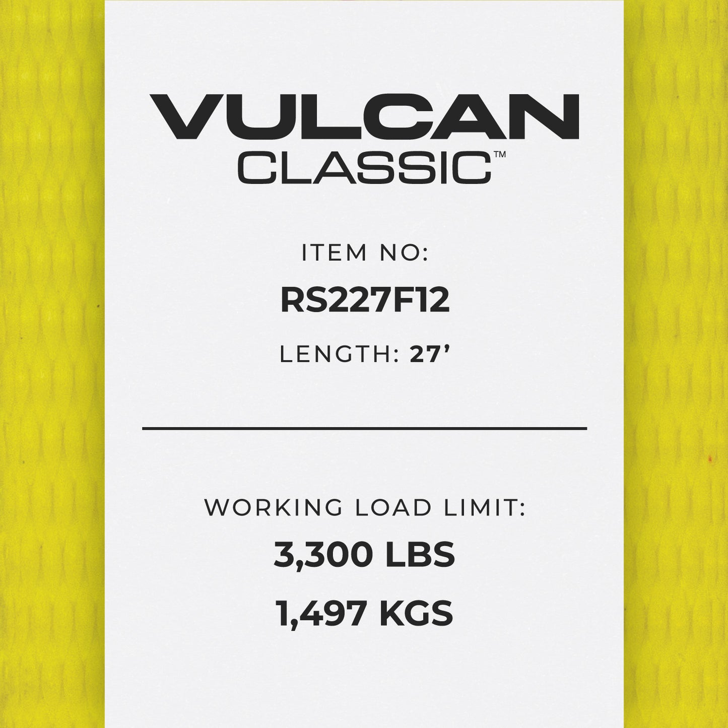 VULCAN Ratchet Strap with Flat Hooks - 2 Inch x 27 Foot - 8 Pack - Classic Yellow - 3,300 Pound Safe Working Load