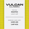 VULCAN Ratchet Strap with Snap Hooks - 2 Inch x 27 Foot - Classic Yellow - 3,300 Pound Safe Working Load