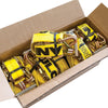 VULCAN Ratchet Strap with Wire Hooks 2 Inch x 30 Foot, 10 Pack - Classic Yellow - 3,300 Pound Safe Working Load