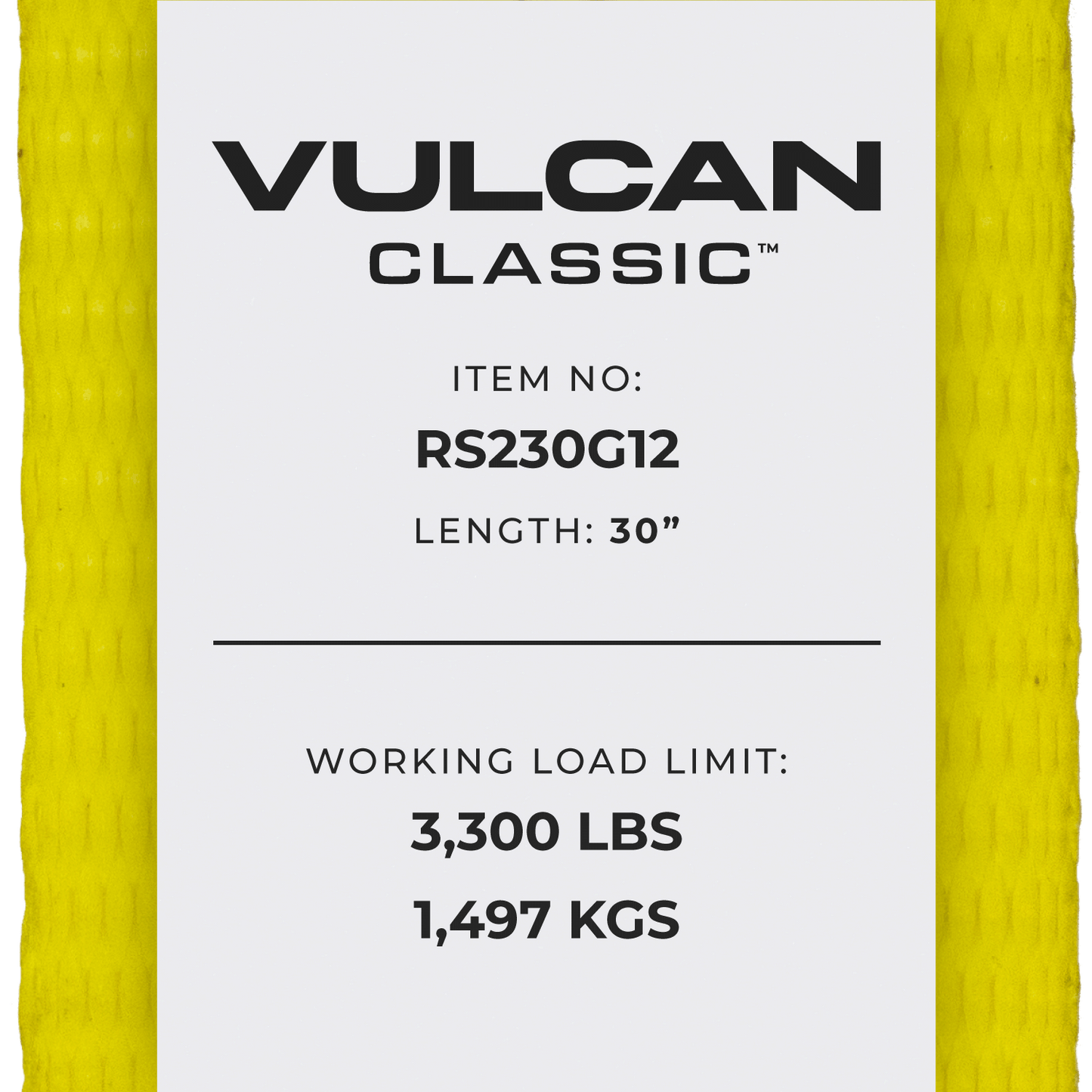 VULCAN Ratchet Strap with Chain Grab Hooks - 2 Inch x 30 Foot - 3,300 Pound Safe Working Load