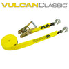 VULCAN Ratchet Strap with Chain Grab Hooks - 2 Inch x 27 Foot - 3,300 Pound Safe Working Load