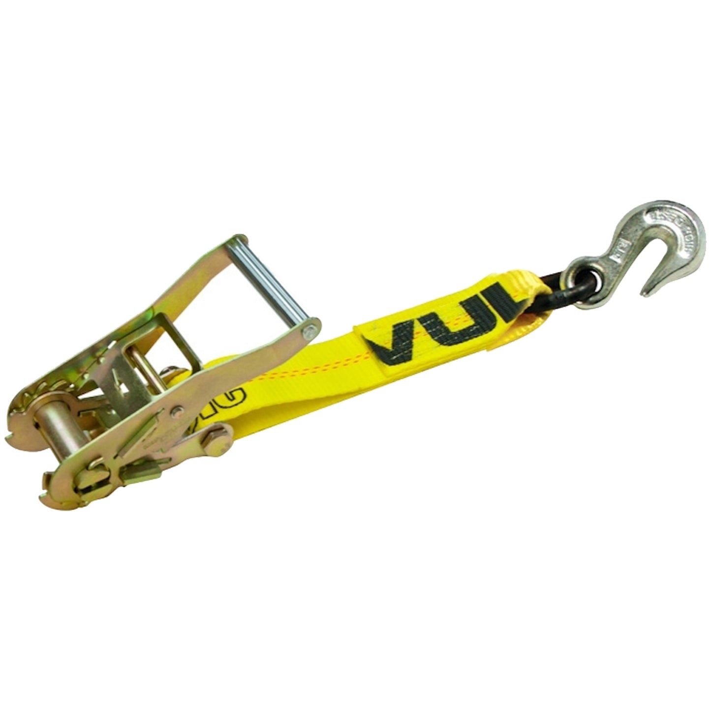 VULCAN Ratchet Strap with Chain Grab Hooks - 2 Inch x 30 Foot - 3,300 Pound Safe Working Load