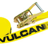 VULCAN Ratchet Strap with Wire Hooks - 2 Inch x 30 Foot - Classic Yellow - 3,300 Pound Safe Working Load - Pack of 2