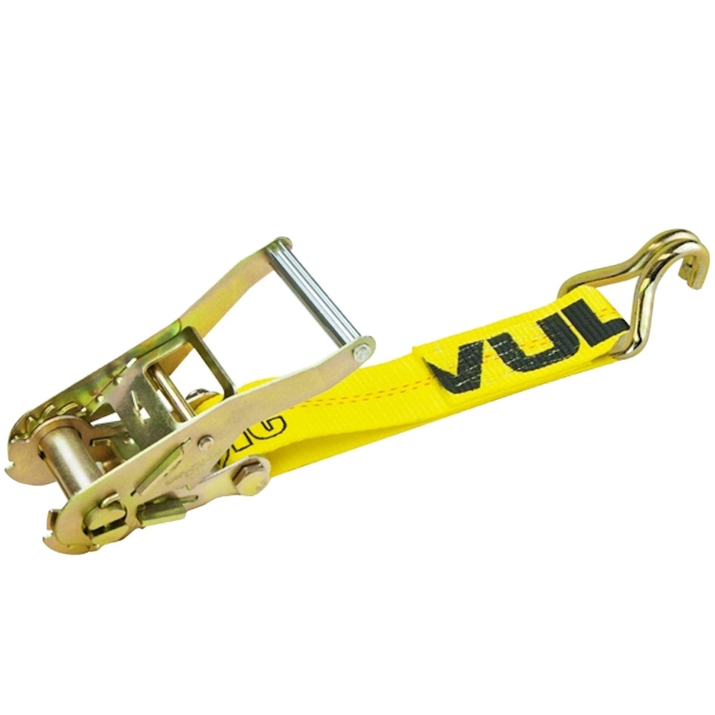 VULCAN Ratchet Strap with Wire Hooks 2 Inch x 30 Foot, 10 Pack - Classic Yellow - 3,300 Pound Safe Working Load
