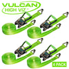 VULCAN Ratchet Strap with Wire Hooks - 2 Inch - 3,300 Pound Safe Working Load