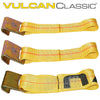 VULCAN Short End Replacement Strap with Flat Hook - 2 Inch - Safe Working Load 3,300 Lbs.