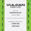 VULCAN 2 Inch Wide Handle Ratchet Buckle with Webbing and Wire J-Hook - High-Viz - 3,300 Pound Safe Working Load