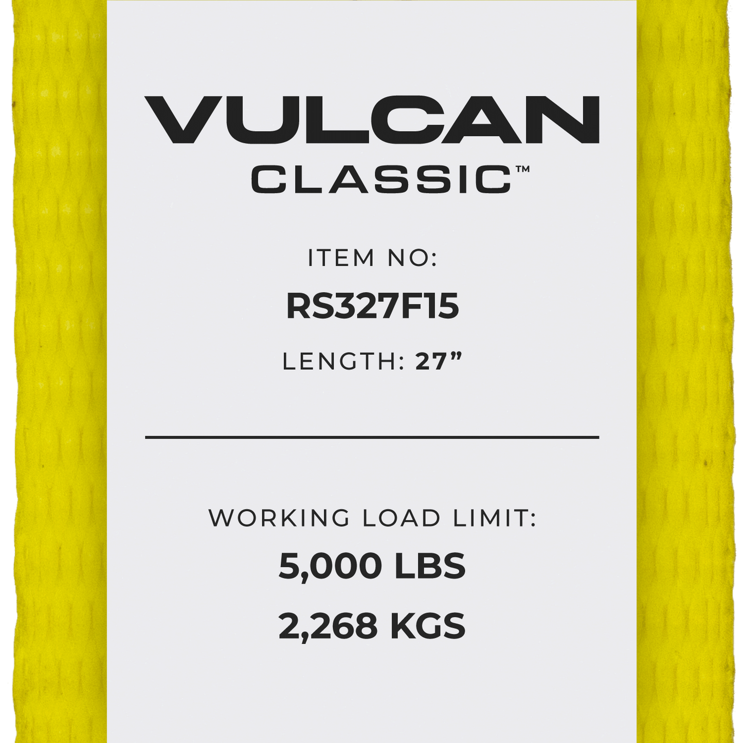 VULCAN Ratchet Strap with Flat Hooks - 3 Inch x 27 Foot - Classic Yellow - 5,000 Pound Safe Working Load