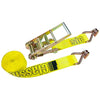 VULCAN Ratchet Strap with Wire Hooks - 3 Inch - Classic Yellow - 5,000 Pound Safe Working Load