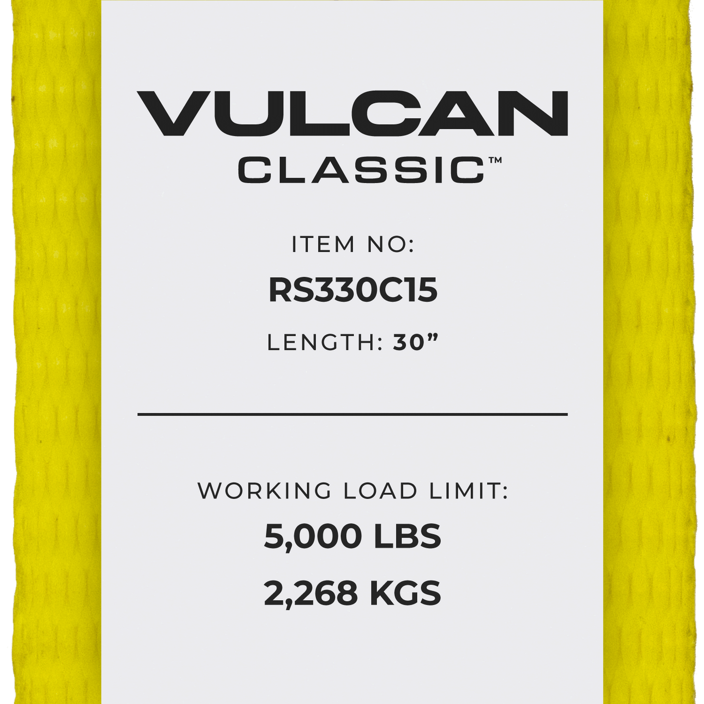 VULCAN Ratchet Strap with Chain Anchors - 3 Inch x 30 Foot - 2 Pack - Classic Yellow - 5,000 Pound Safe Working Load