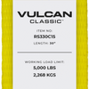 VULCAN Ratchet Strap with Chain Anchors - 3 Inch x 30 Foot - Classic Yellow - 5,000 Pound Safe Working Load