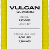 VULCAN Ratchet Strap with Grab Hooks - 3 Inch - Classic Yellow - 5,000 Pound Safe Working Load